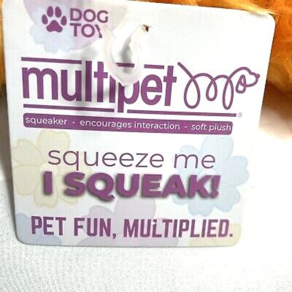 Multipet Duckworth Dog Toy Squeaky Spring Bunny Print Toss Fetch Cuddle 12 inch - Picture 6 of 15